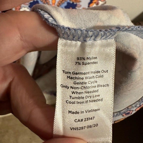 Talbots Catalina Cloth Floral Paisley Print Dress Size Medium Blue Orange Preppy - Picture 9 of 10